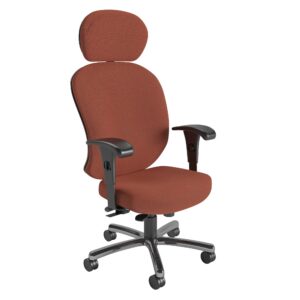 The 24/7 Heavy Duty Chair with Headrest features adjustable armrests and a five-wheel base, shown on a plain white background.