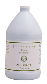 A white 1-gallon jug labeled "4 / 1 gal All purpose Cleaner" with green text and a simple green border.