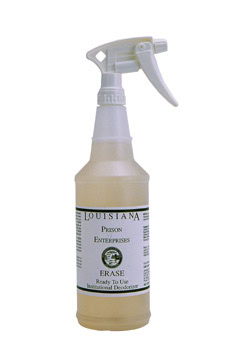 A 1-quart bottle of "12/ 1 quart Erase Deodorizer" shown against a white background.