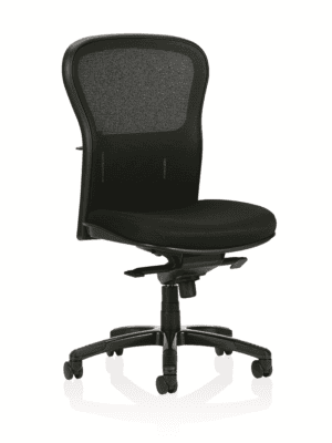 The Breathe Chair features a high mesh back, padded seat, adjustable height, and five casters, shown against a white background.
