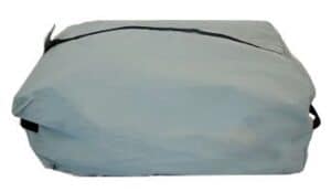 The Staphchek Duffle Bag w/ Zipper is rectangular, light gray, with a top black zipper and a side handle.
