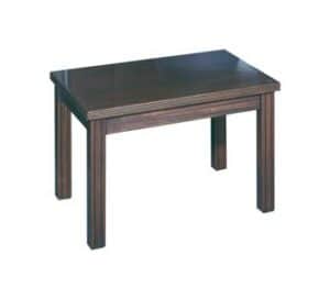 End Table, 22x27x18, rectangular wood with four straight legs and a smooth dark brown finish.