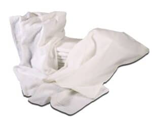 Terrycloth Large Towels 24"L x 48"W, some folded and some draped, on a white background.