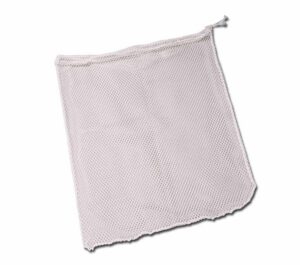 The Mesh Laundry Bag 25"L X 30"W is shown laying flat on a white background.