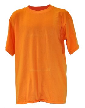 Crew Neck T-shirt 50/50 no pocket -OR: a plain orange short-sleeve tee shown on a white background.